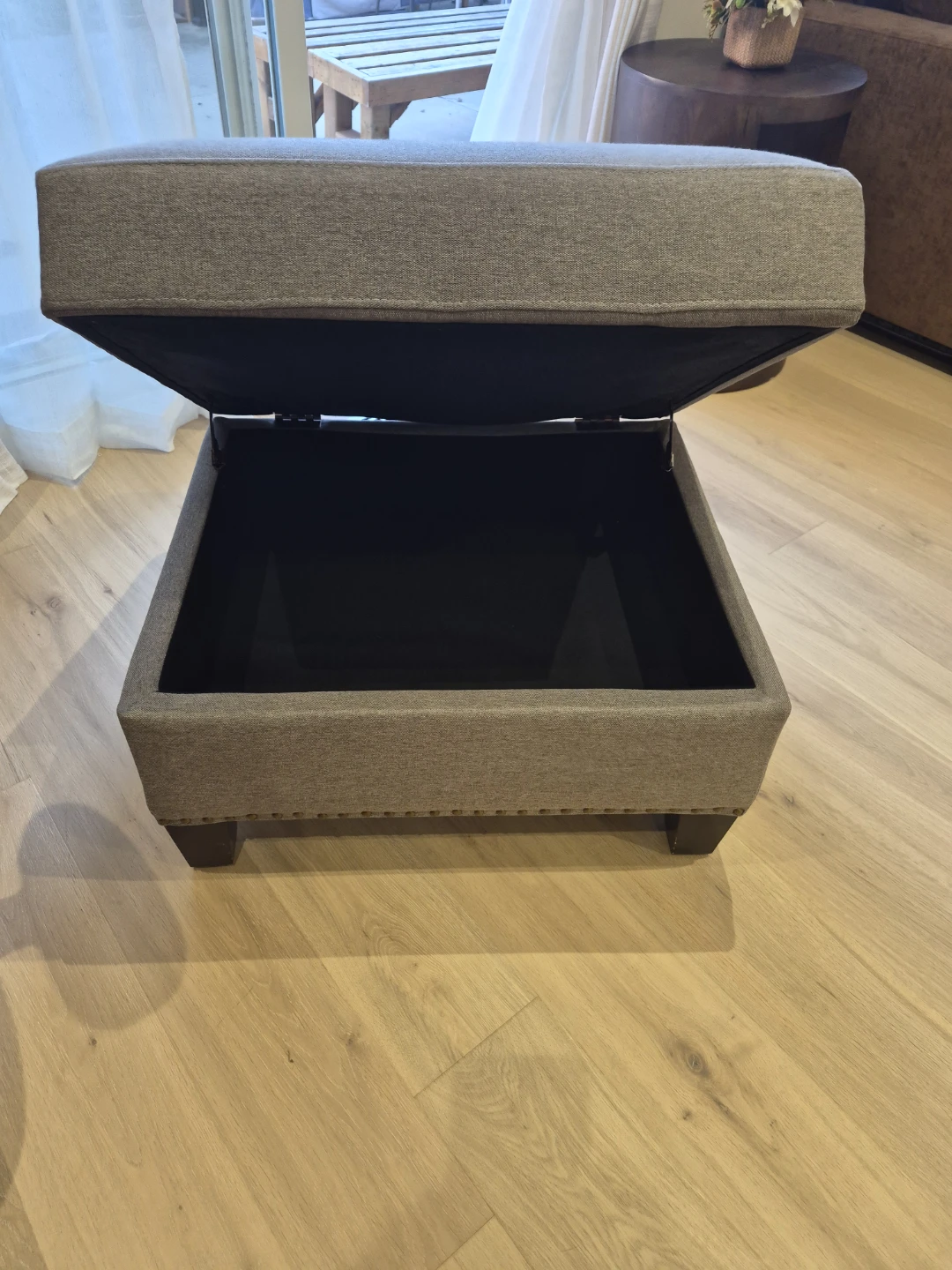 Grey Fabric Storage Ottoman - photo 3