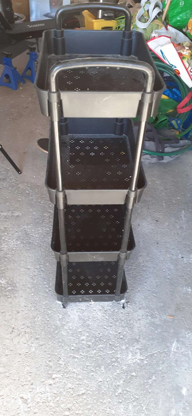 Black 4-Tier Rolling Utility Cart - photo 4