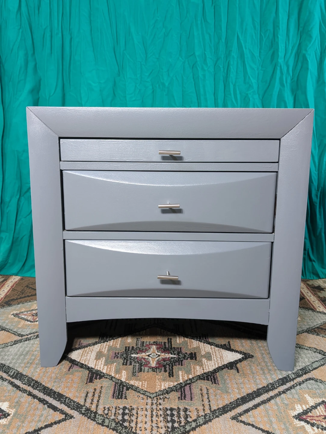 Grey Wooden Bedside Table