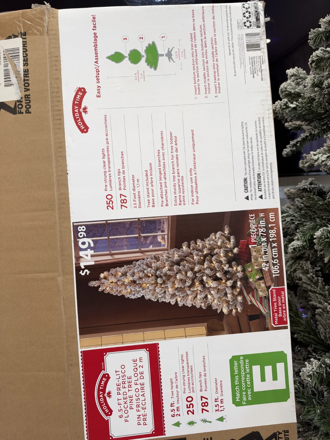 6.5ft Flocked Pre-Lit Artificial Christmas Tree - photo 3