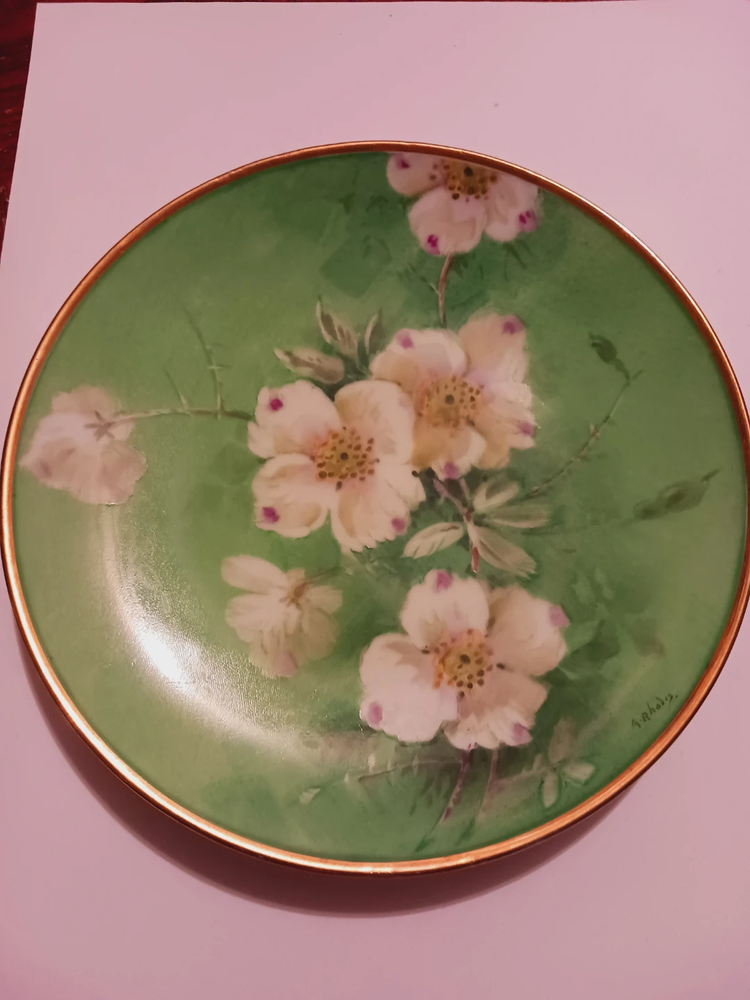Stouffer Fine Porcelain Hand-Painted Floral Plate - photo 2