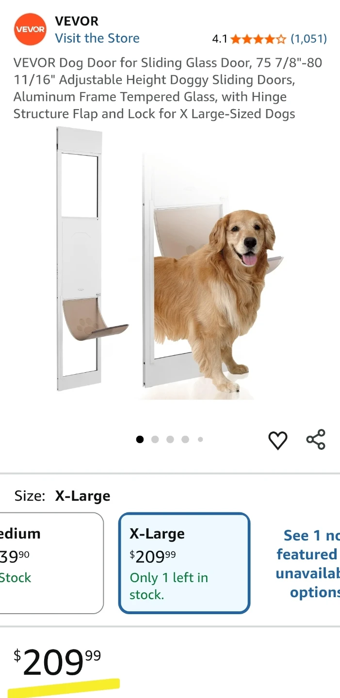 VEVOR Dog Door for Sliding Glass Door- Size XL - photo 2