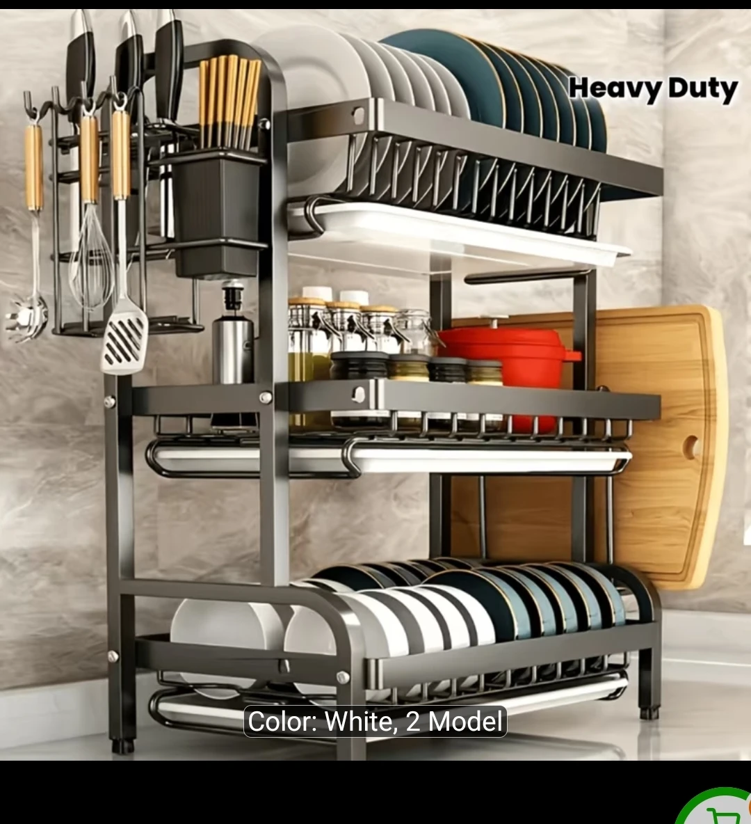3-Tier Black Dish Drying Rack - photo 2