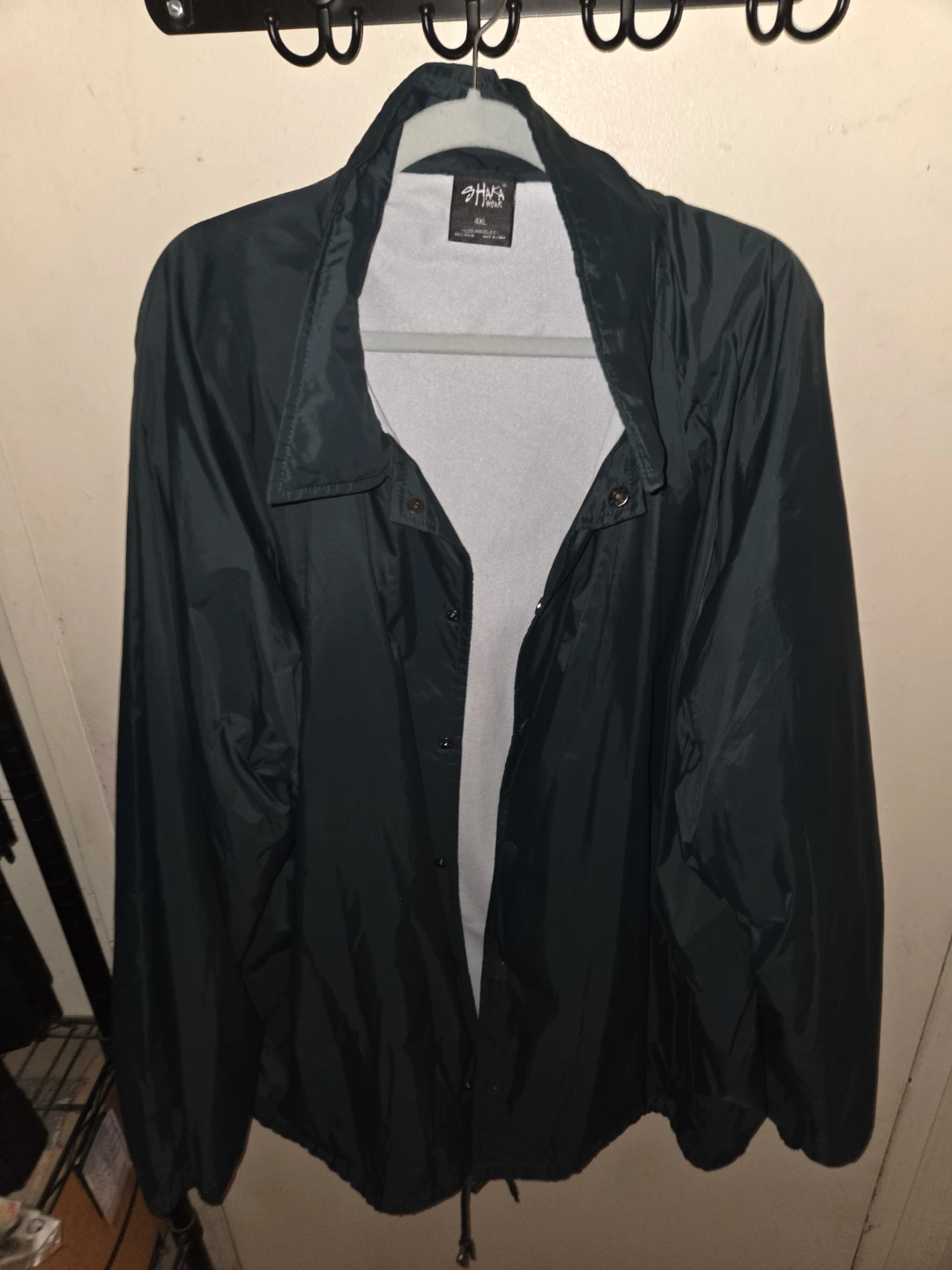 Shaka Wear Hunter Green Coach Jacket in a Men's 4XL