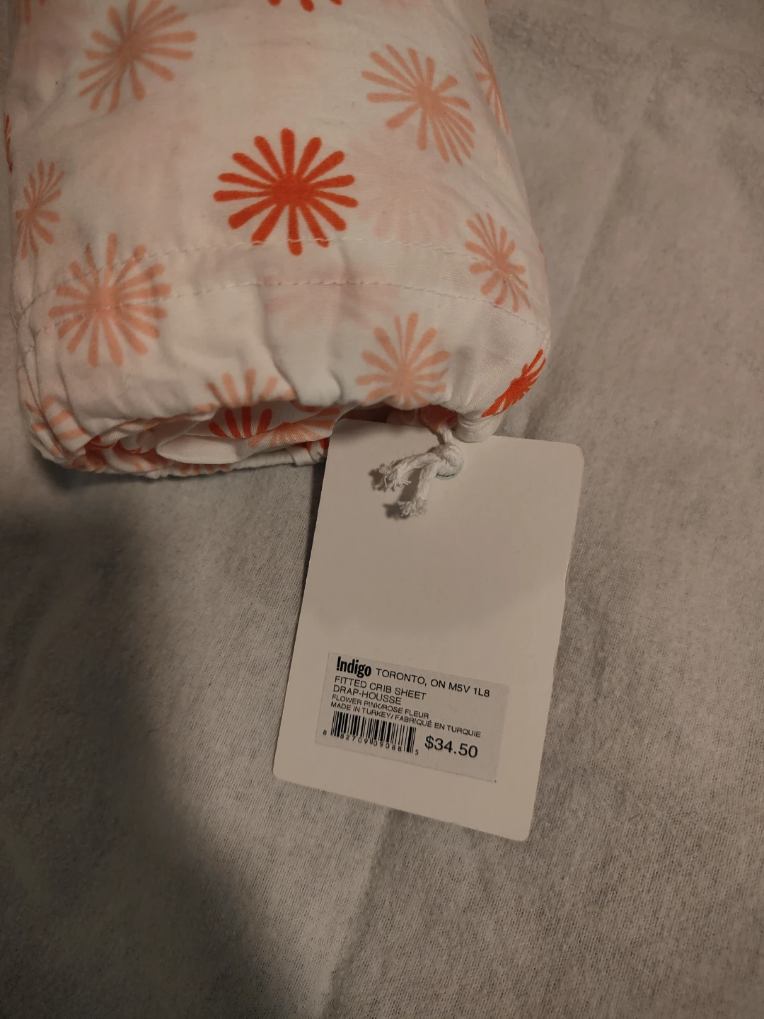 Indigo Fitted Crib Sheet - Flower Pinkrose(Free with Bassinet) - photo 2