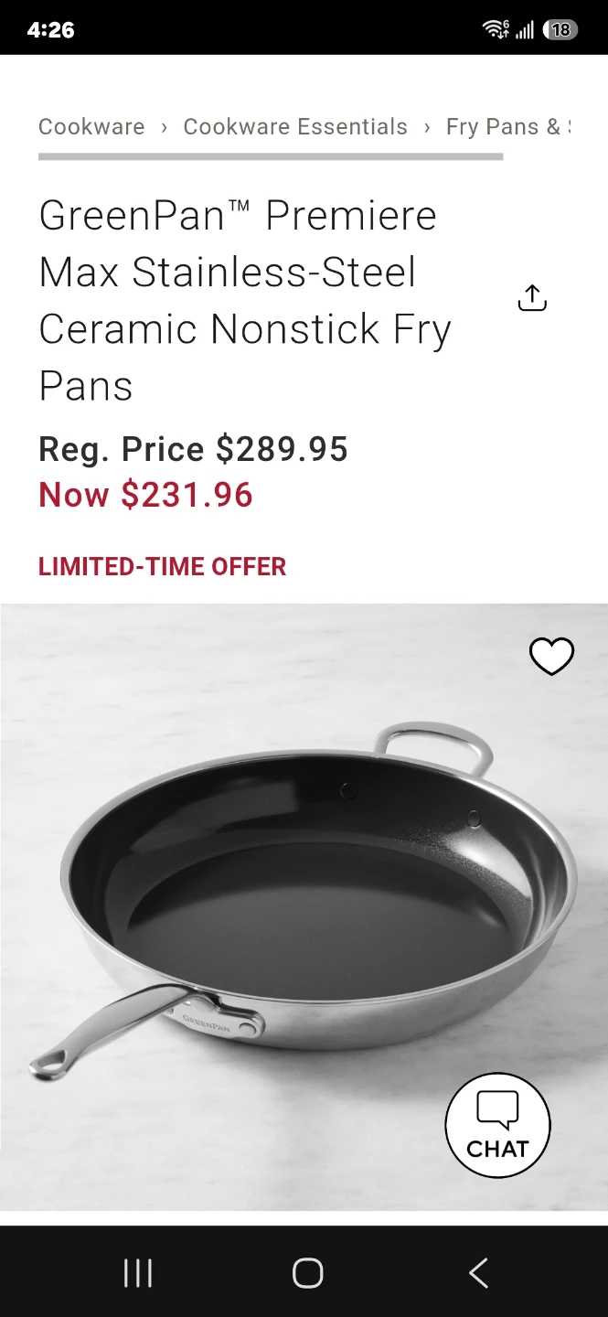 GreenPan Premiere Max Stainless Steel Nonstick Fry Pan