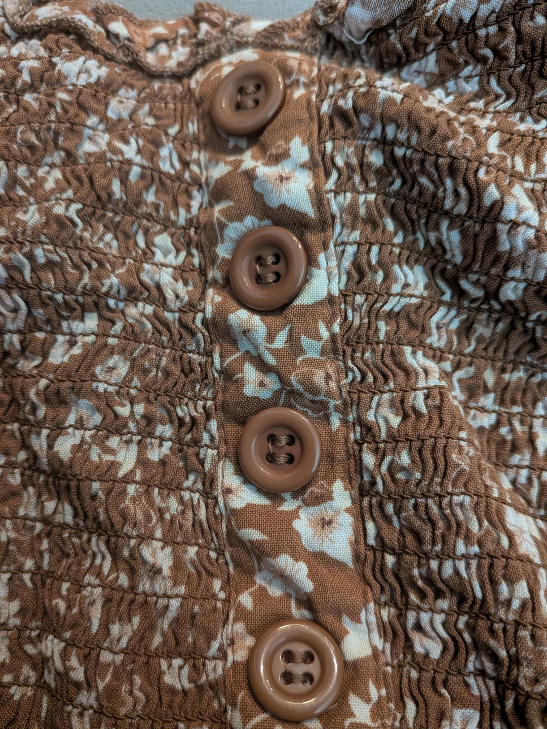 Birch and Stone Brown Floral Smocked Dress - photo 3