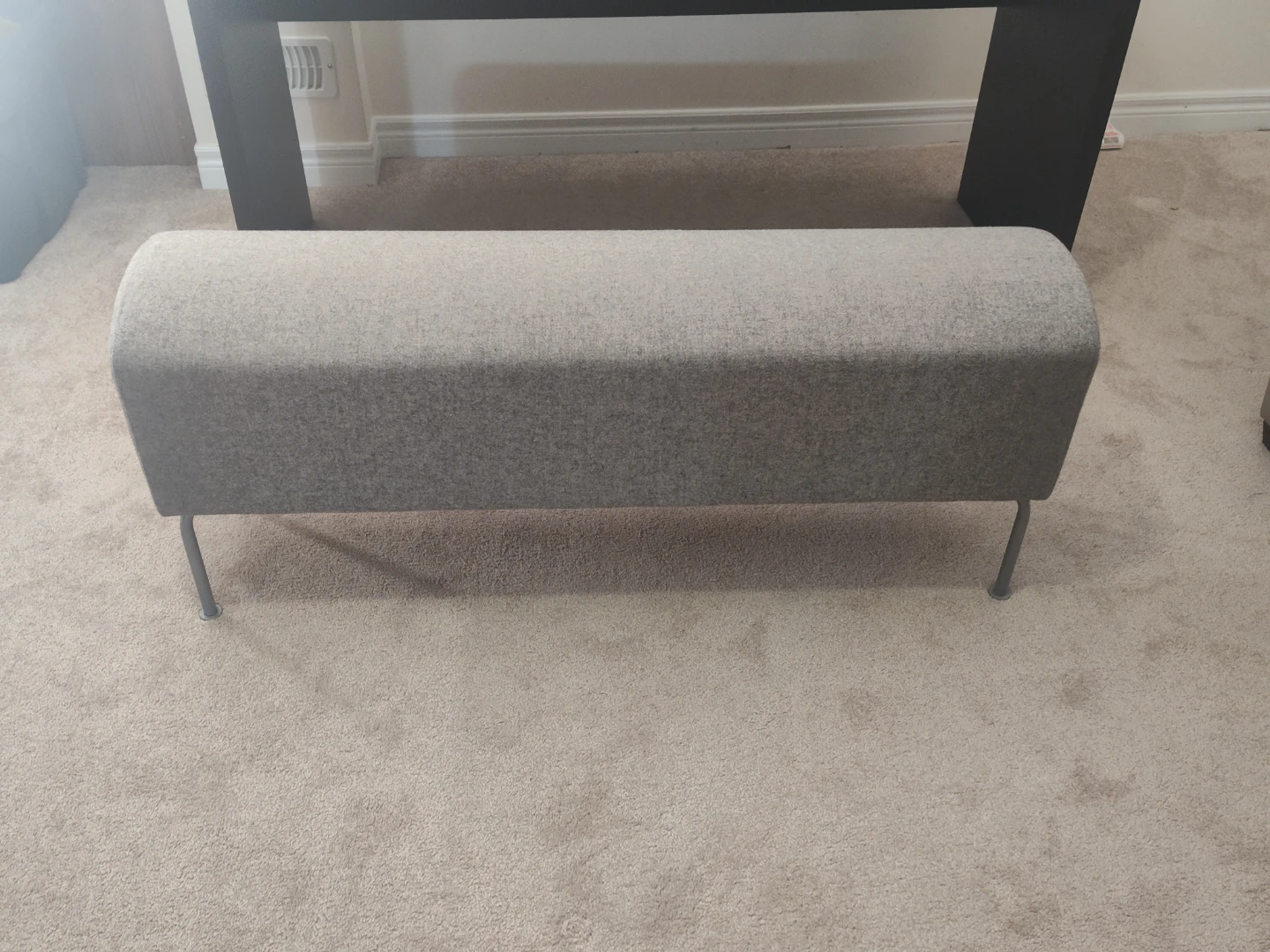 IKEA Grey Upholstered Bedroom Bench / End-of-Bed Bench