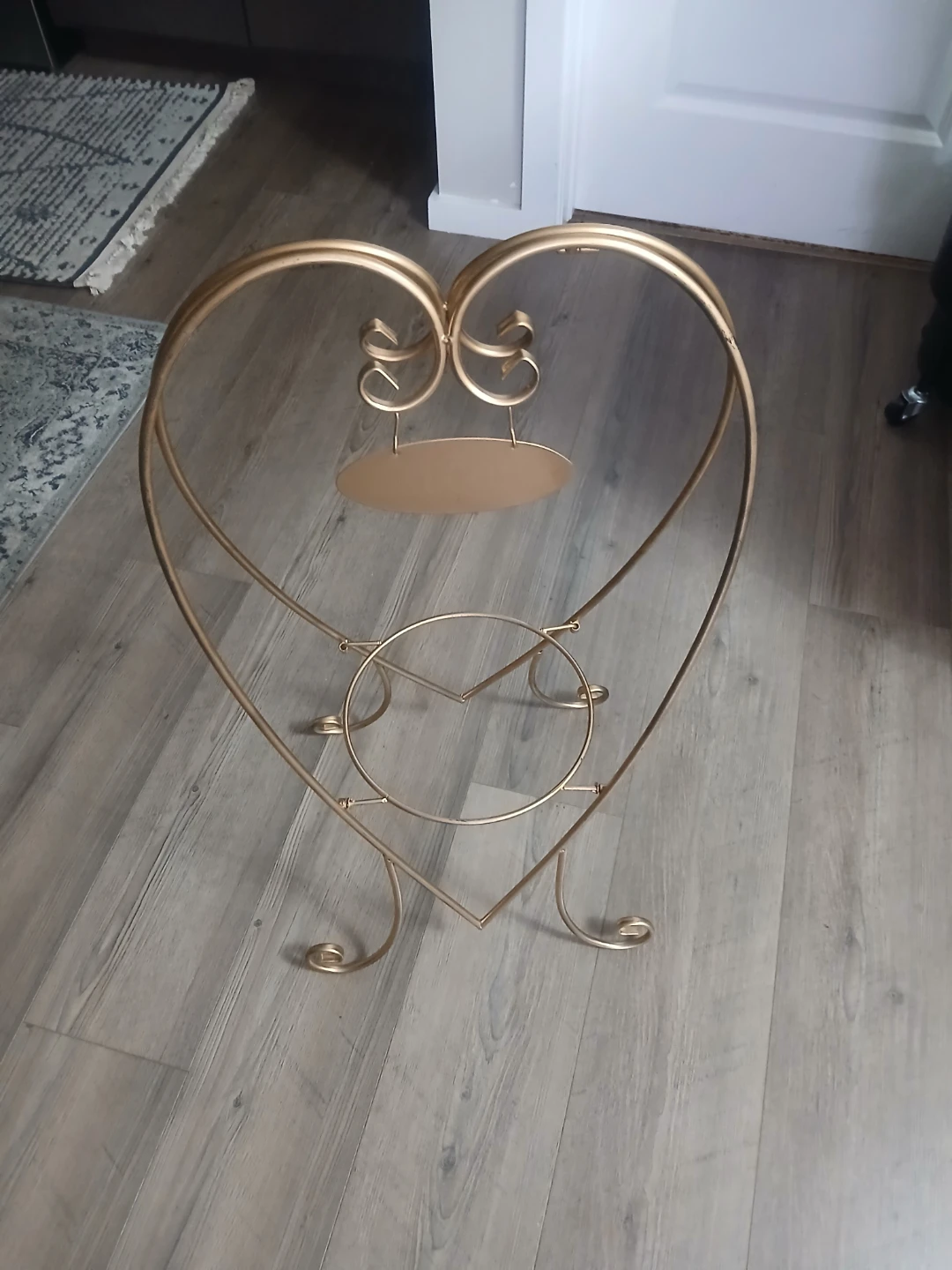 Gold Heart Shaped Plant Stand