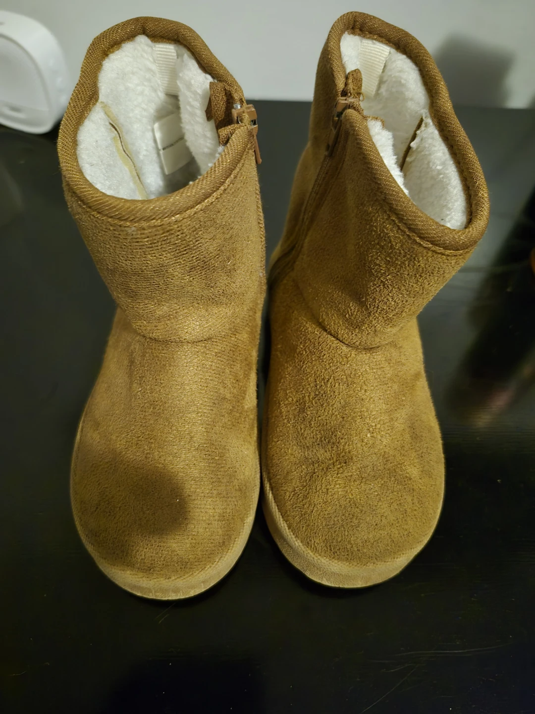 Tan Faux Suede Fleece Lined Boots