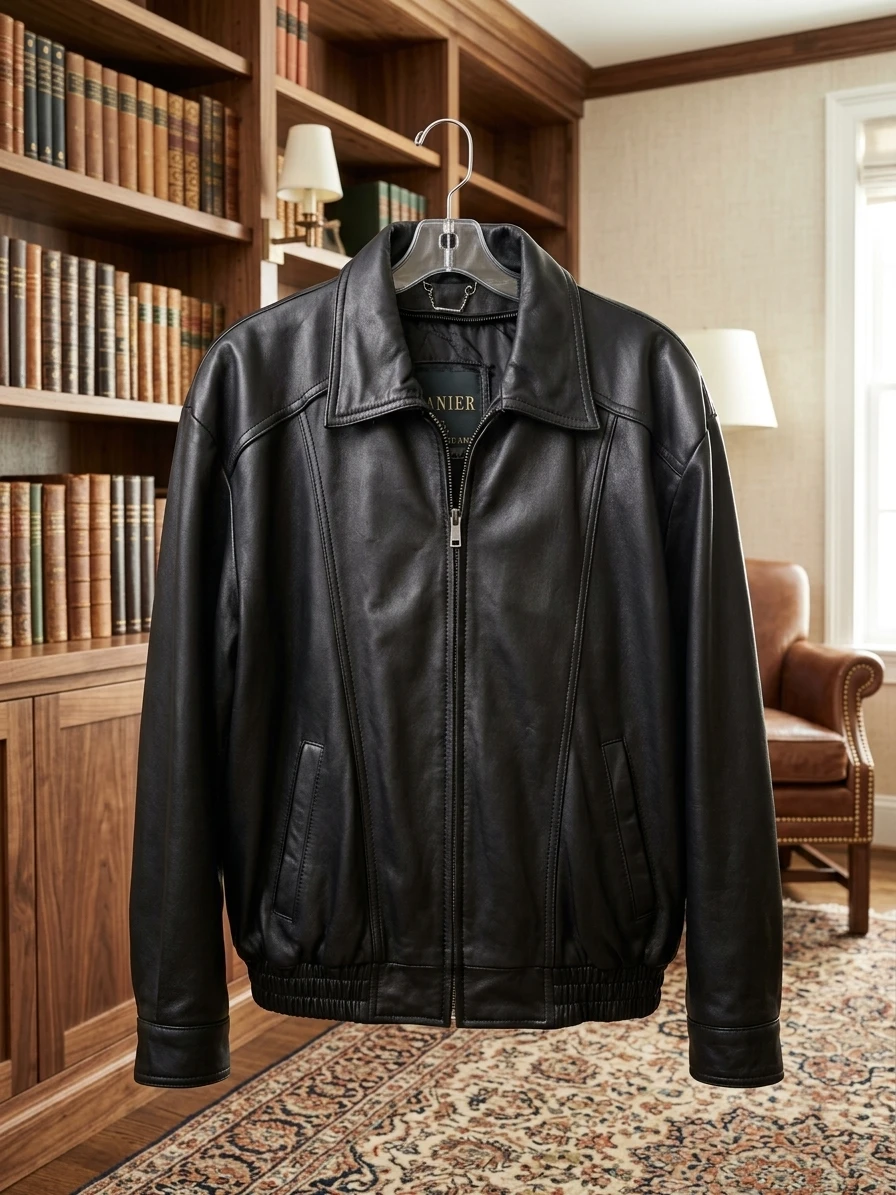 Danier men Black Leather Jacket Size M/M
