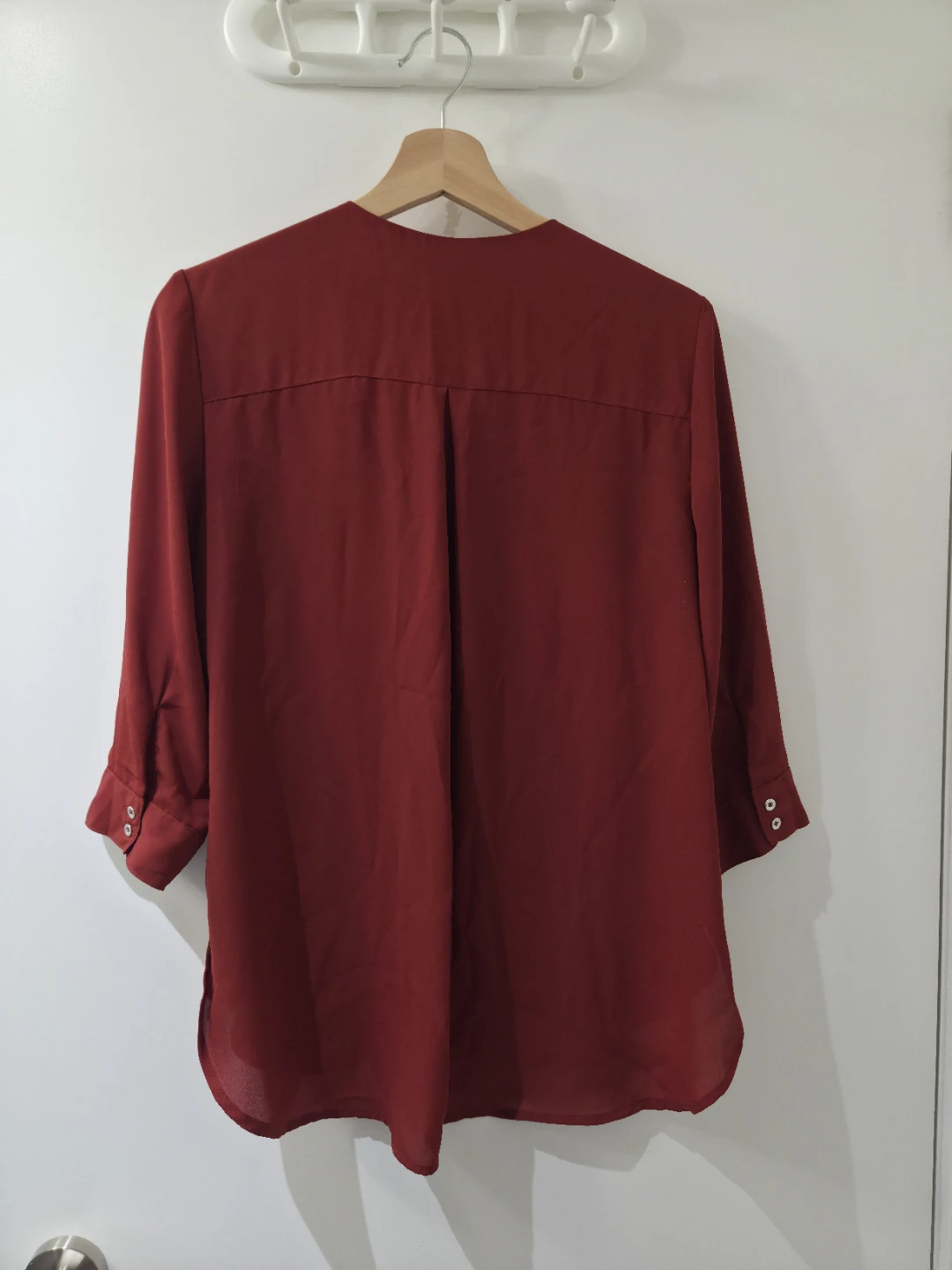 Woman's Red Zip-Front Blouse (Size M) - photo 2