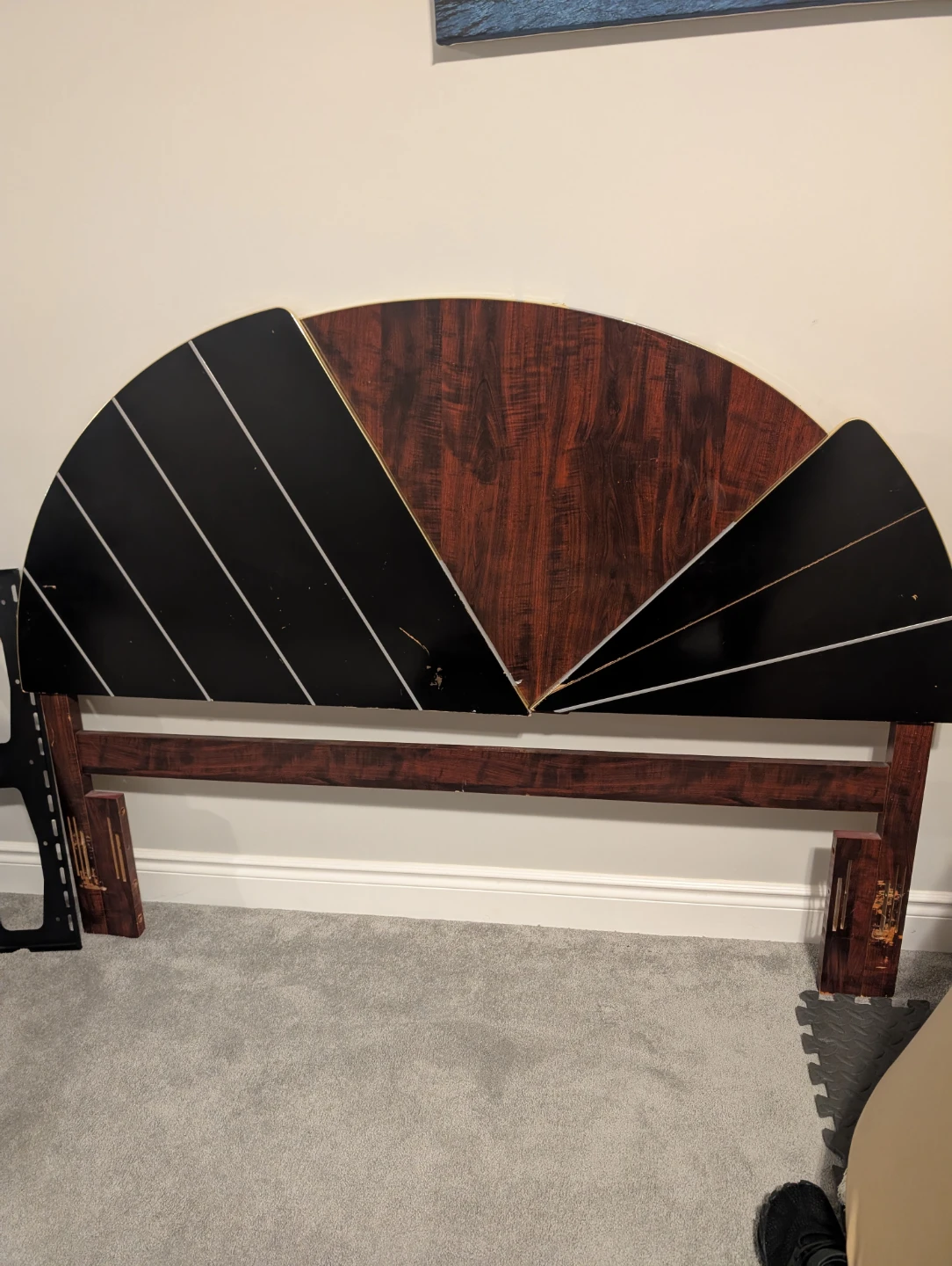 Vintage bedroom set with dresser, nightstand, and headboard - photo 3