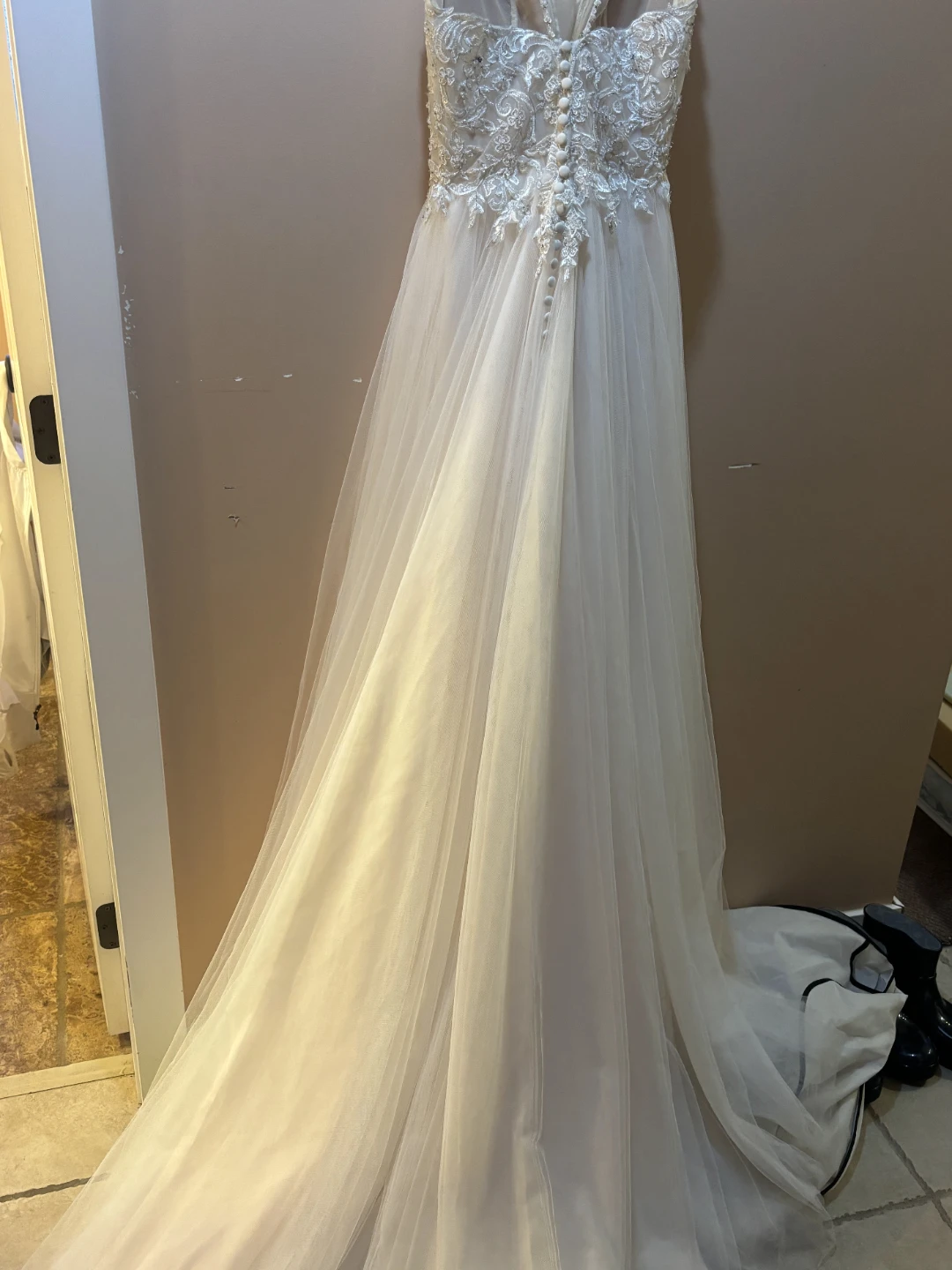 The bridal gallery couture ivory lace and tulle wedding dress