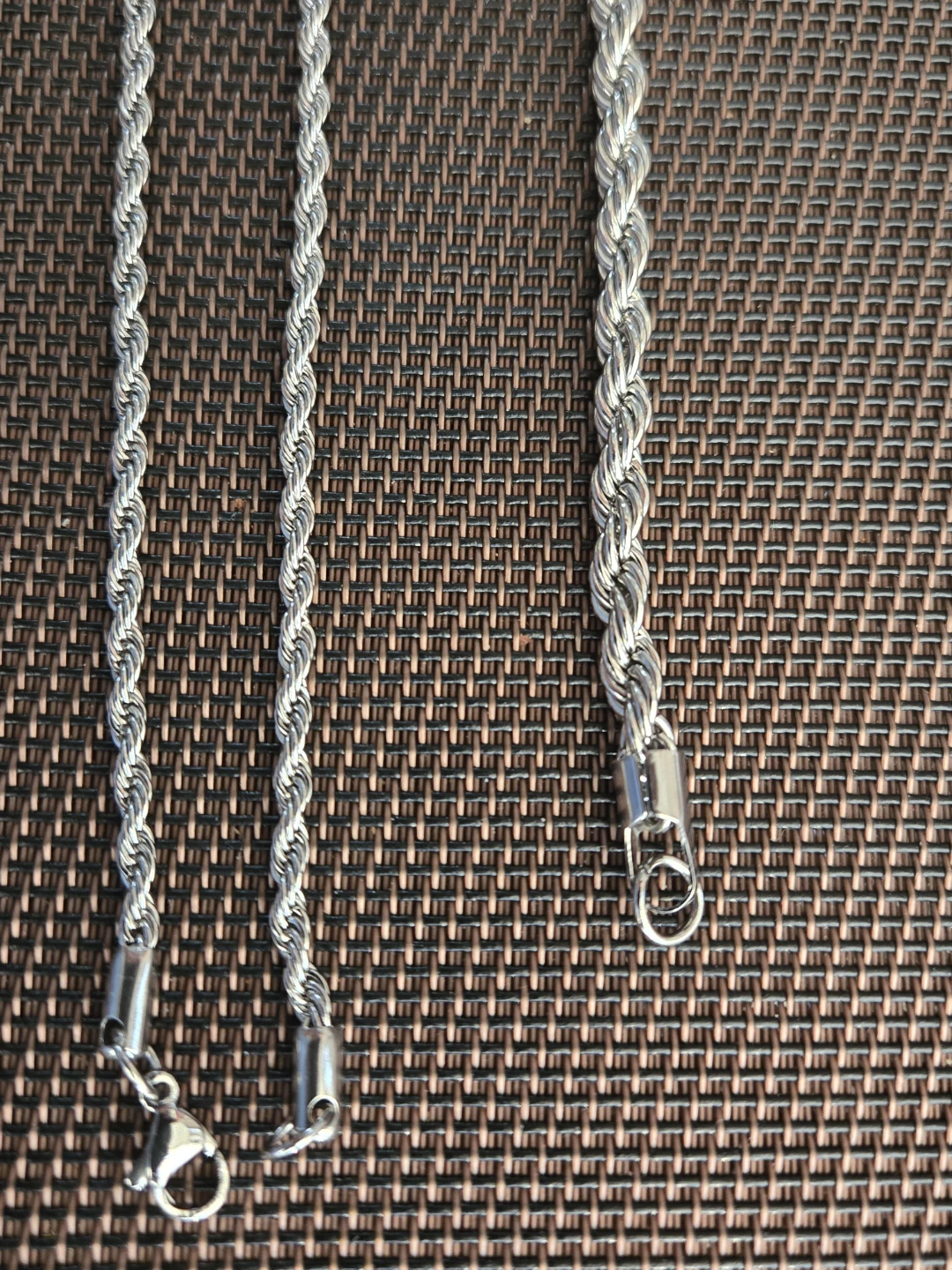 Set of Two Silver-Tone Rope Chains - photo 2