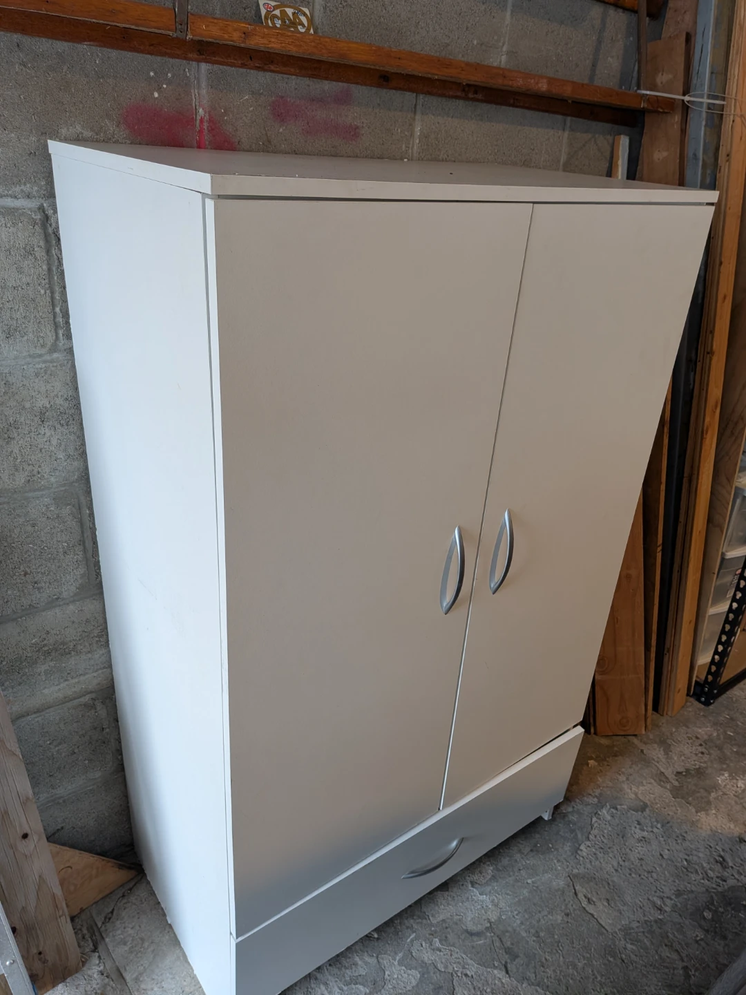 Heavy White Storage Cabinet with drawer - photo 5