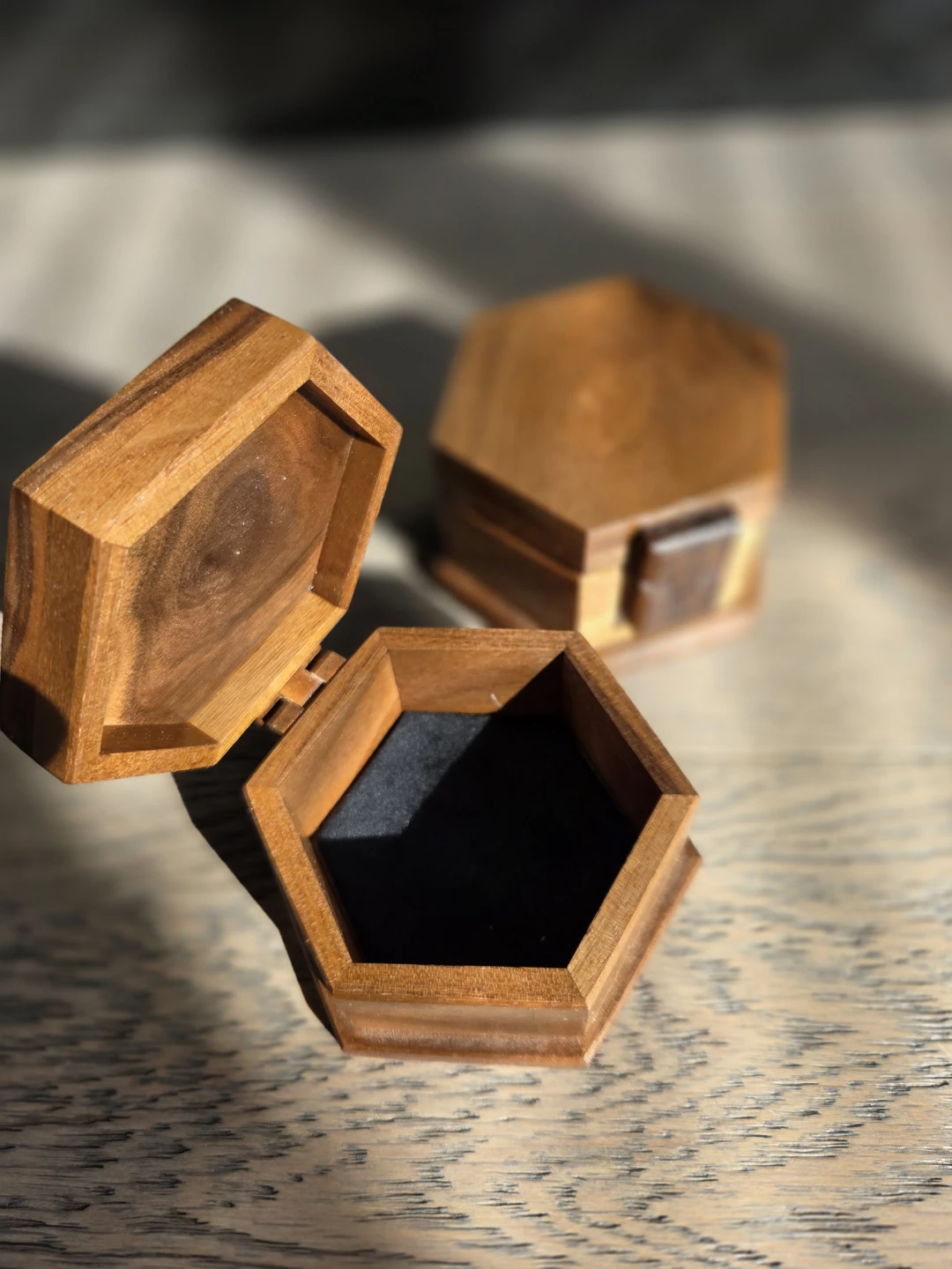 Set of Two Hexagonal Wooden Boxes - photo 3