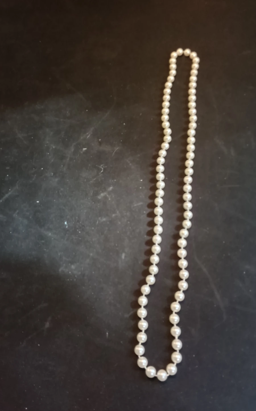 Vintage Continuous Plastic Faux Pearl Loop Necklace