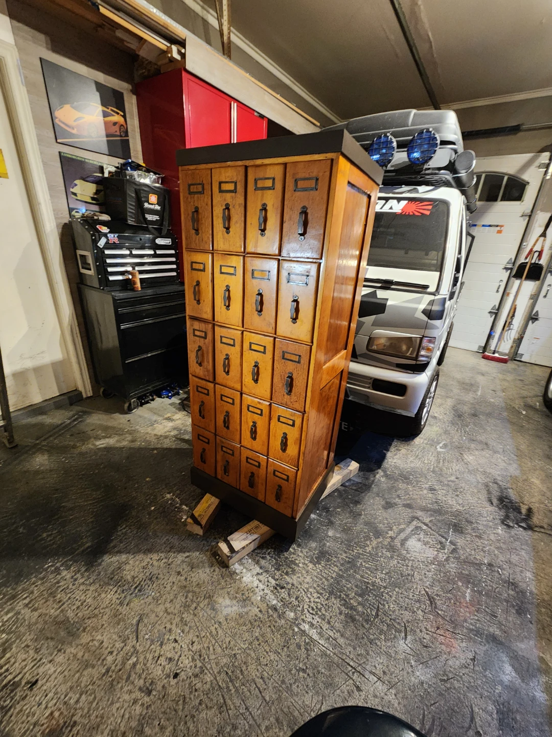 Vintage Wooden Apothecary Cabinet