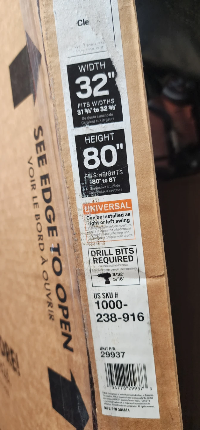 Storm Door 32"x80" NEW IN BOX, Self-storing glass - photo 4