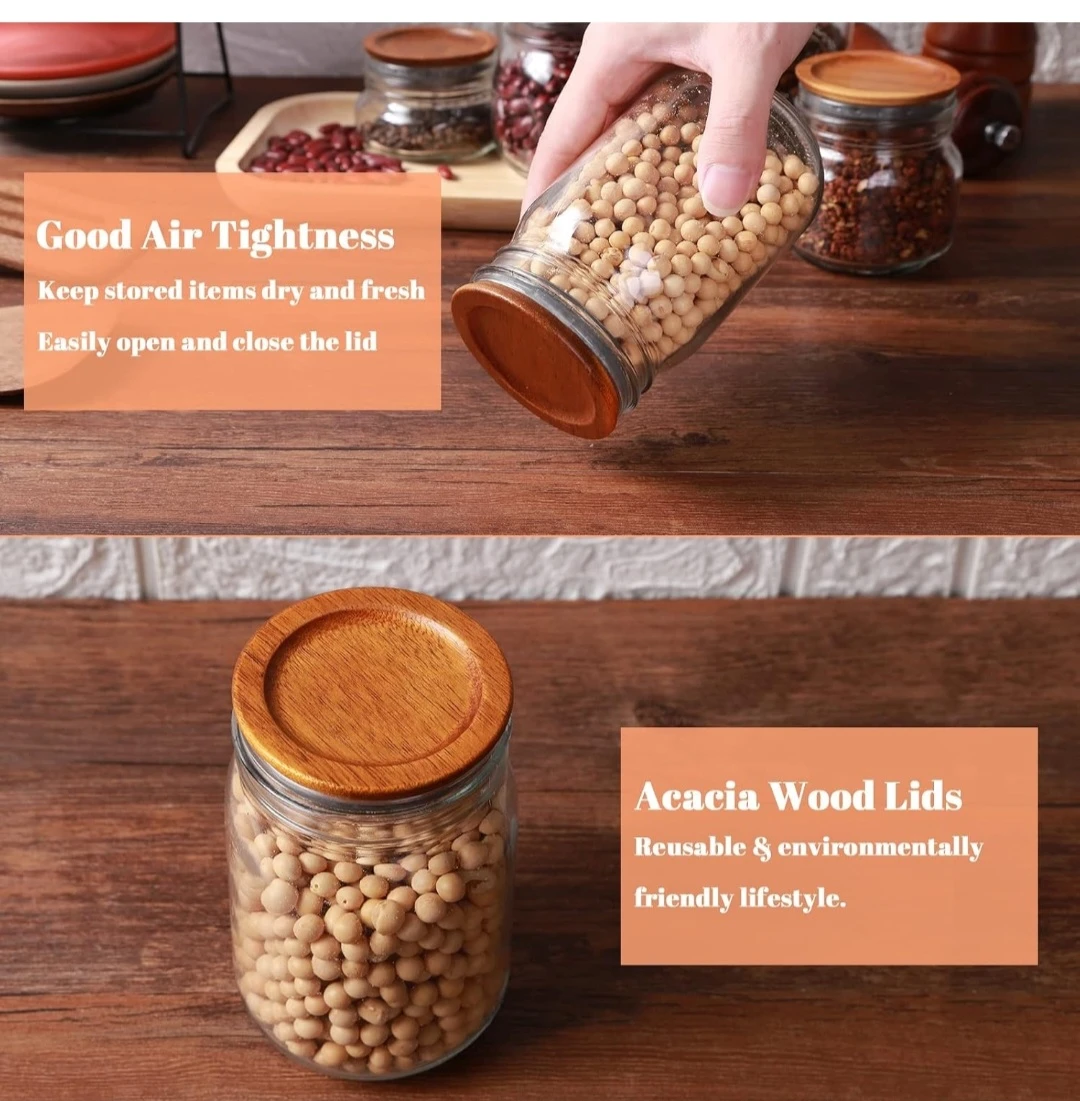 10-Pack Acacia Wood Mason Jar Lids...New - photo 5