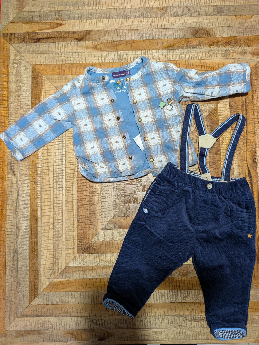 Shirt + Suspender pants - 6 months