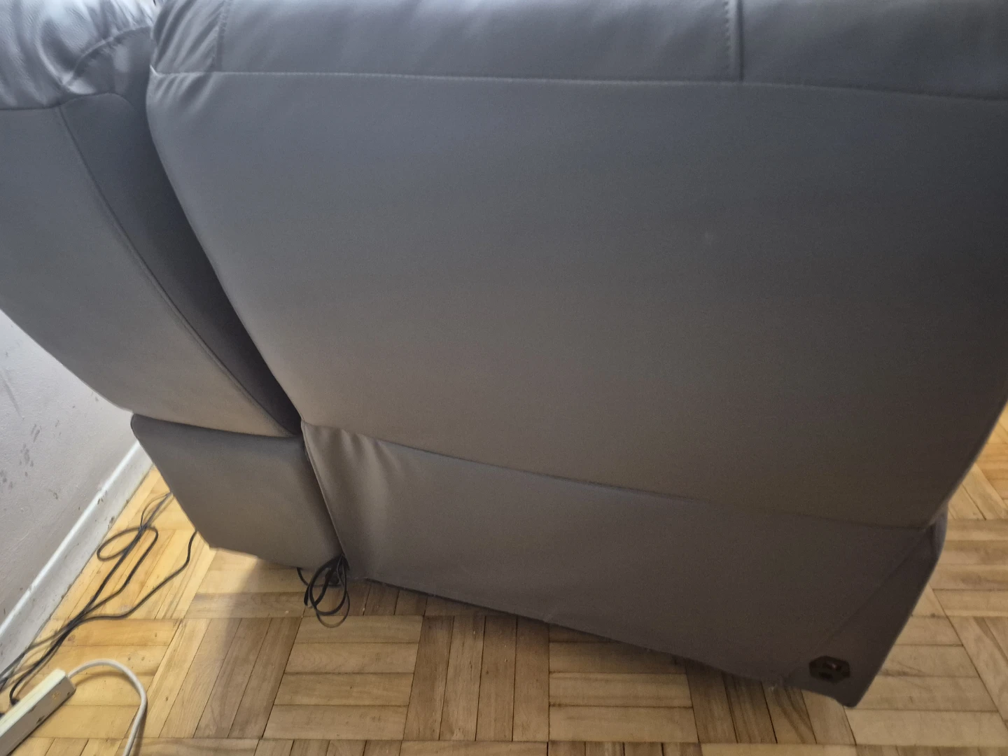 Grey Leather Power Recliner Chair with USB Ports - photo 4