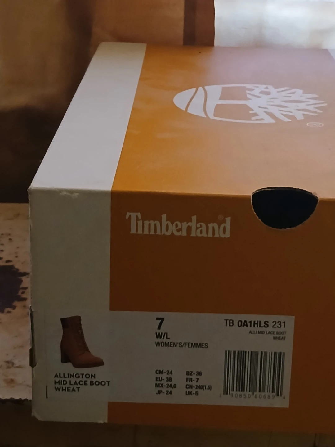 Timberland Allington Mid Lace Boots Wheat Size 7 - photo 2