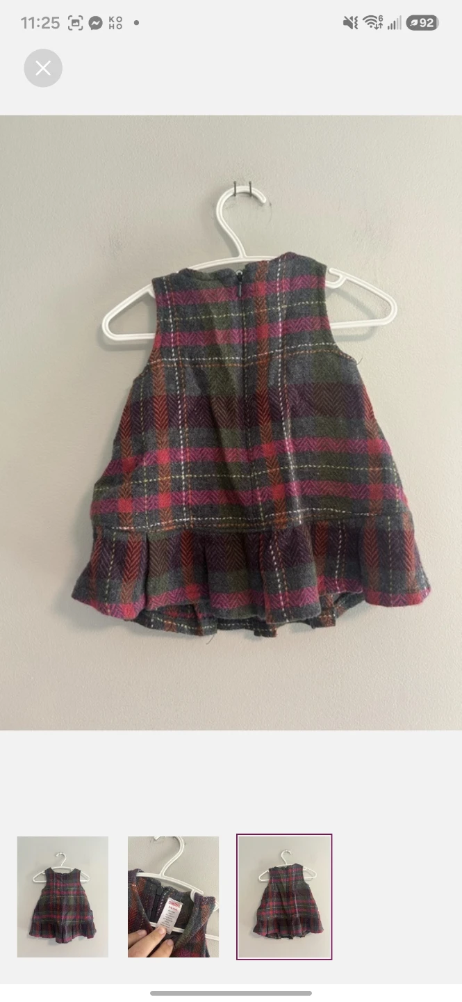 Gymboree Plaid Baby Dress 3-6 mos. - photo 3