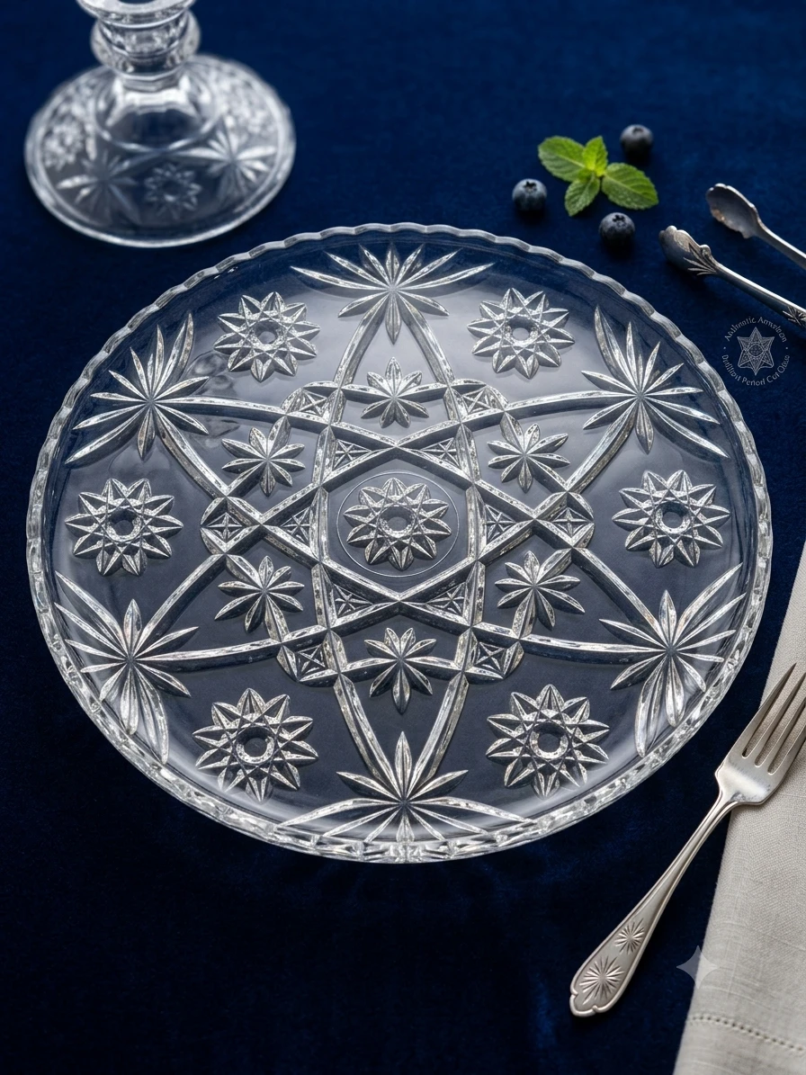 Authentic American Brilliant Period Cut Glass Plate