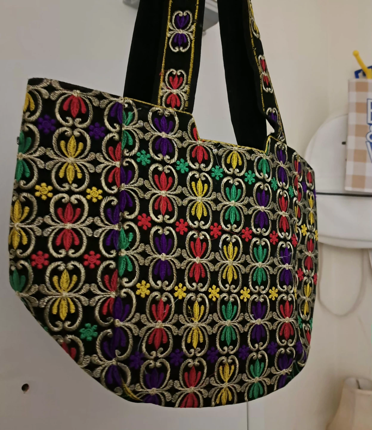Embroidered Pattern Tote Bag