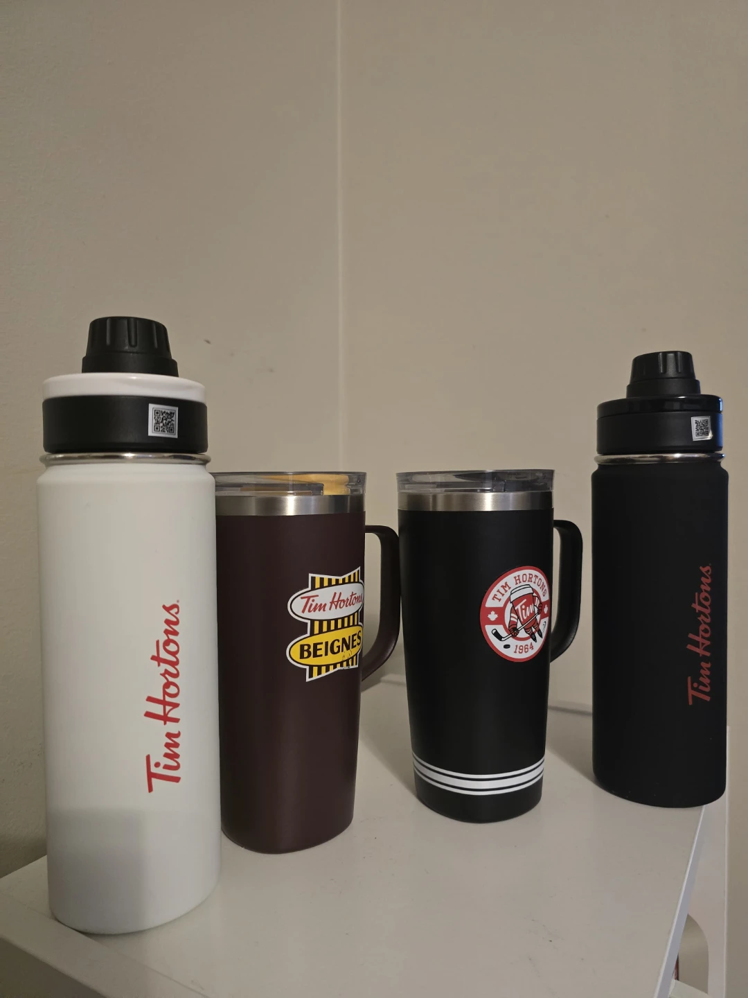 Set of 4 Tim Hortons Tumblers and Bottles
