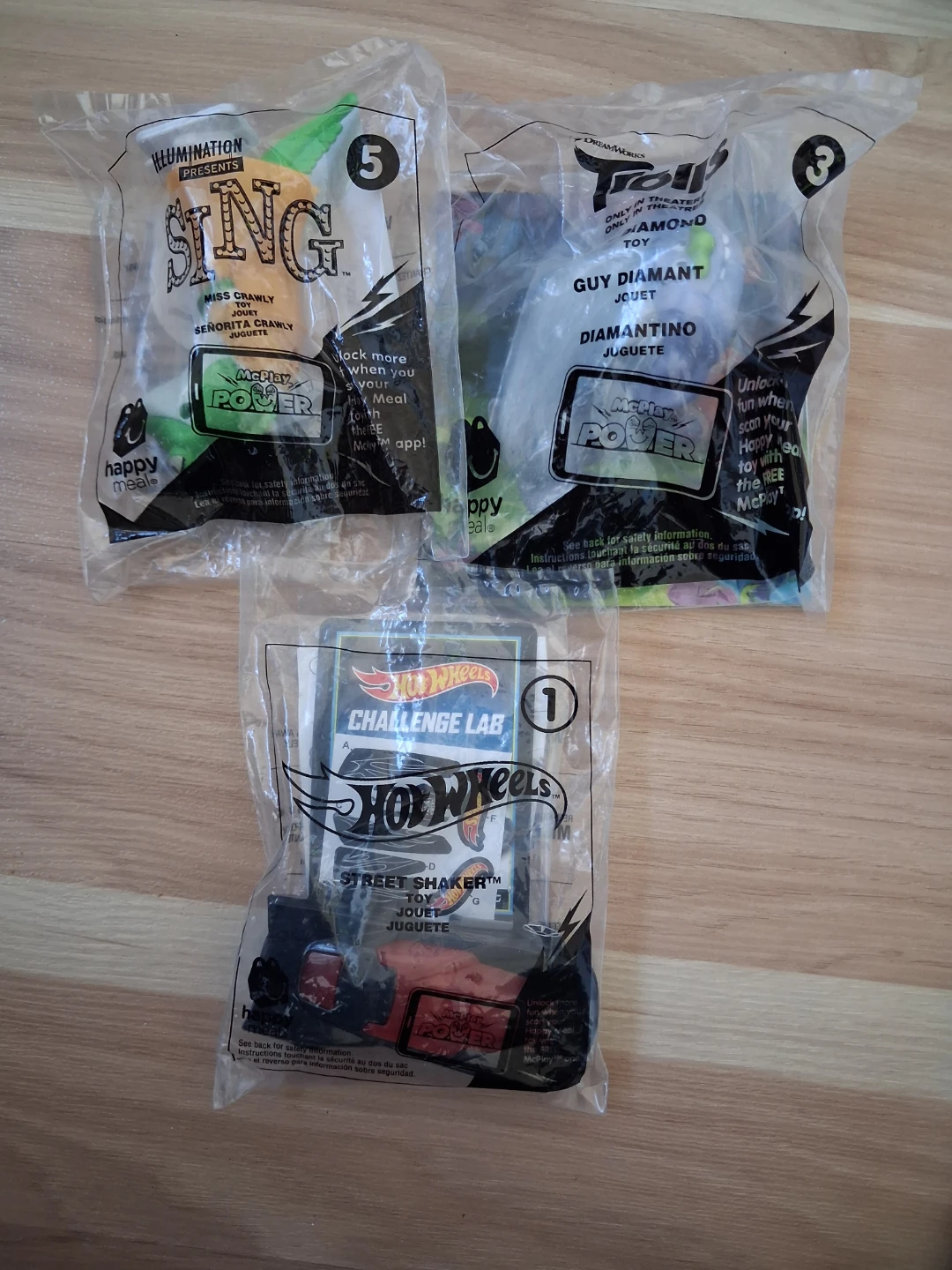 Set of 3 McDonald's Happy Meal Toys