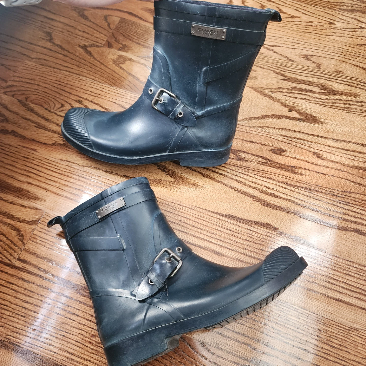 Coach Lester Black Rubber Rain Boots