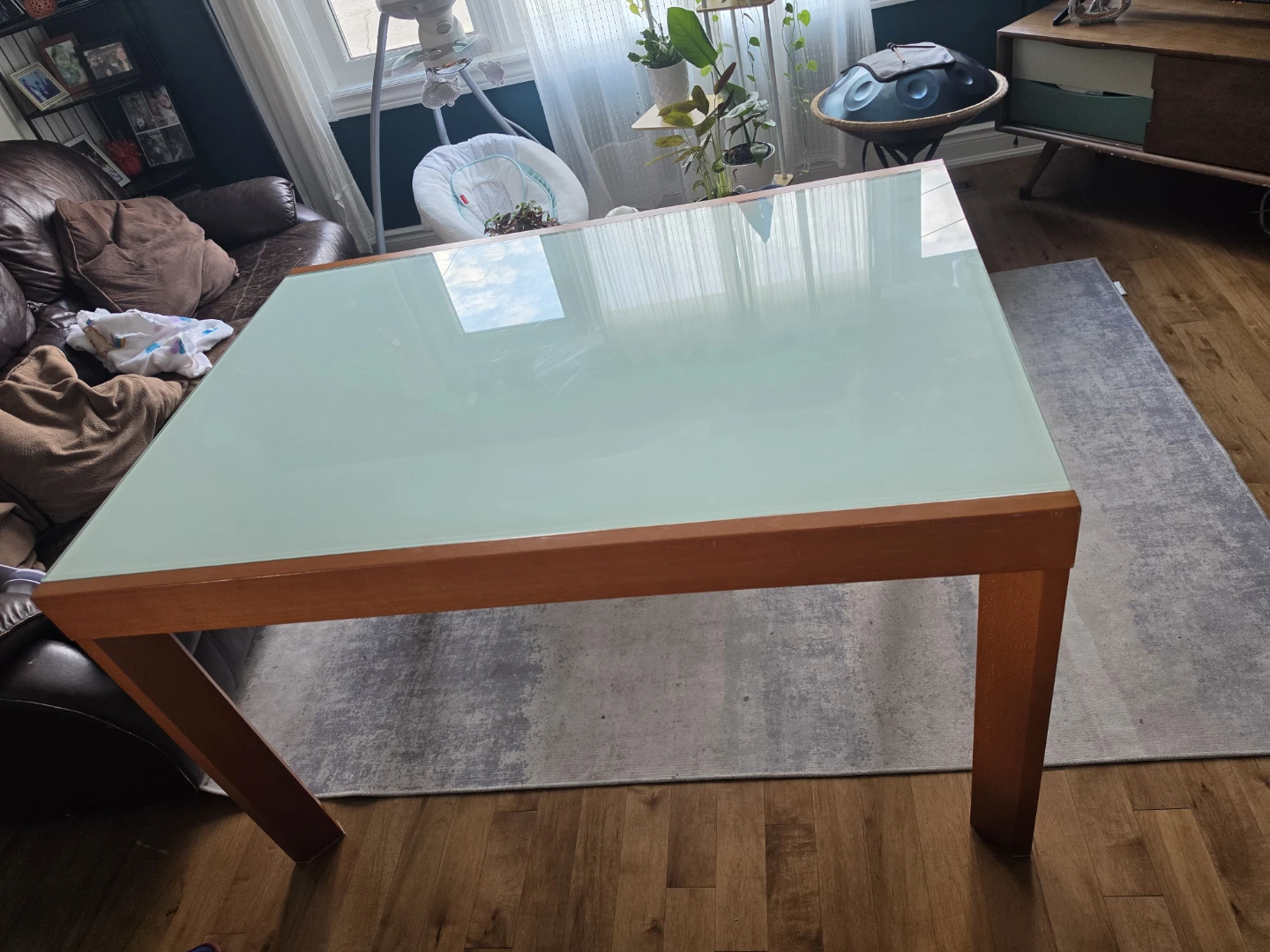 The vintage Calligaris Tempered Glass Dining Table