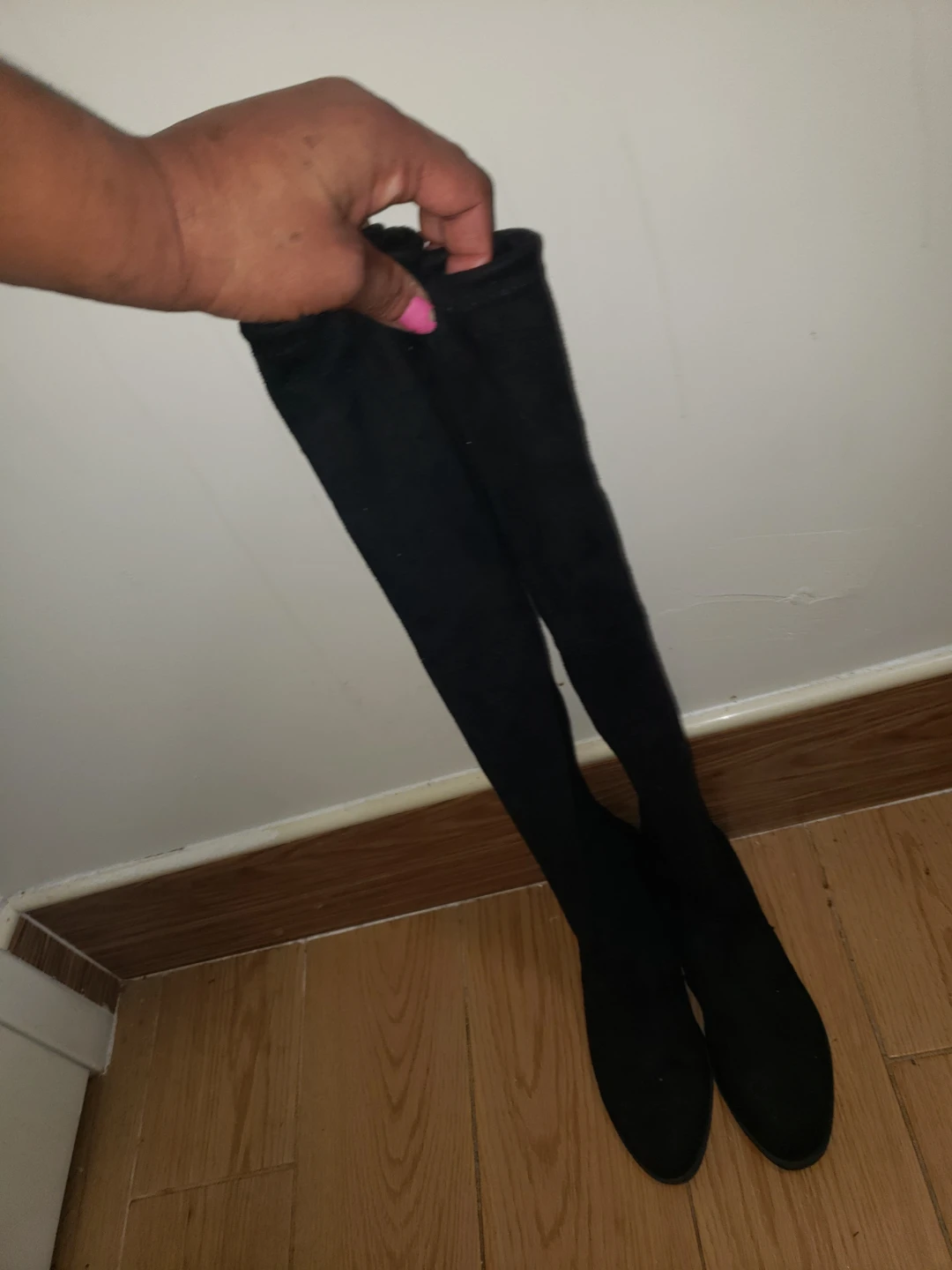 Black Over-the-Knee Suede Boots - photo 3