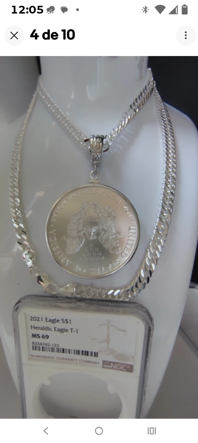 2021 American Silver Eagle Coin Pendant Necklace - photo 4