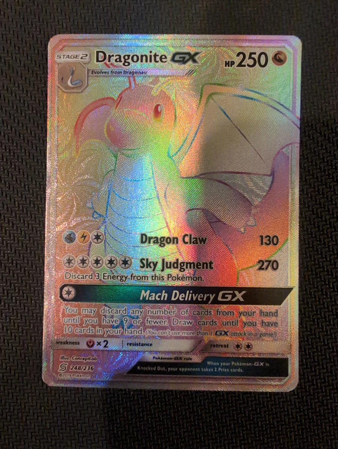 Dragonite GX Unified Minds Secret Rare 248/236 - Pokemon
