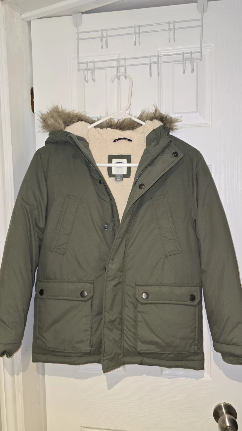 Old Navy Boys Parka Olive Green Size Medium