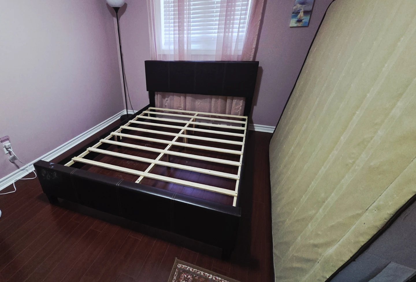 Dark Brown Faux Leather Bed Frame - photo 2