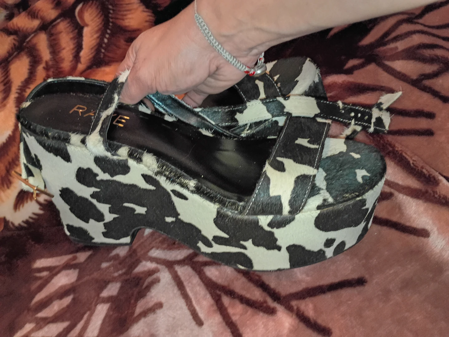 RAVE Cow Print Platform heel Sandals - photo 5