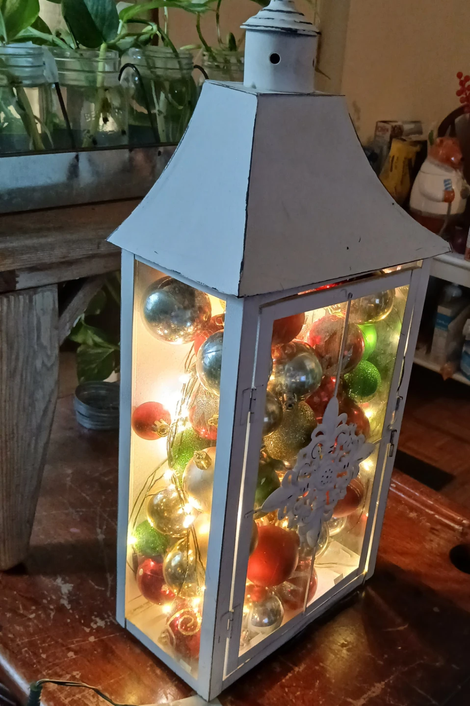White Holiday Decorative Lantern - photo 5