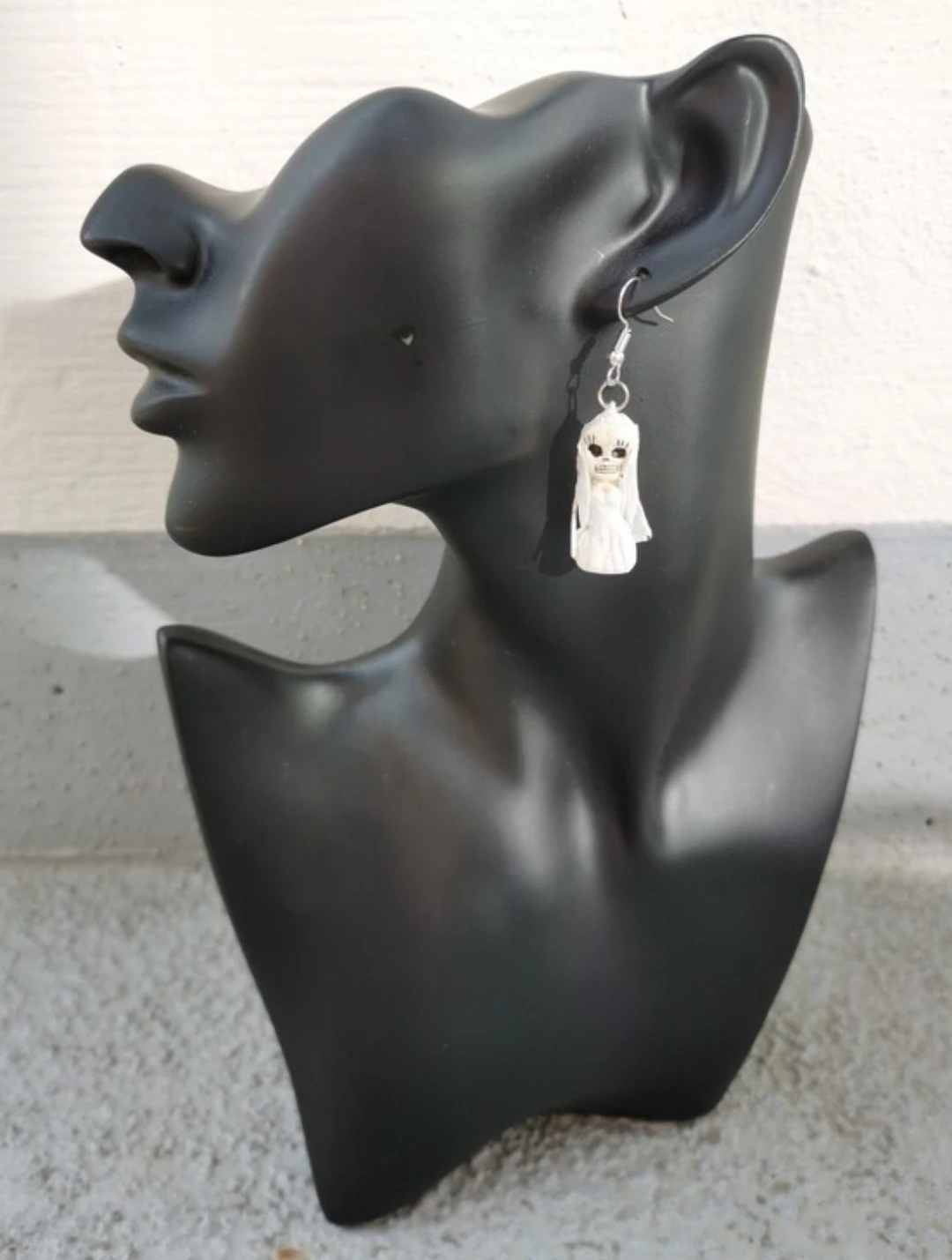Skeleton Bride & Groom Clay Dangle Earrings - photo 3