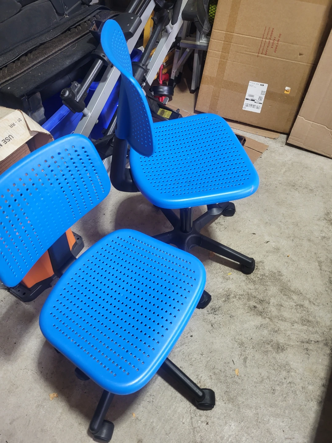 Two Blue Adjustable Rolling Task Chairs - photo 2