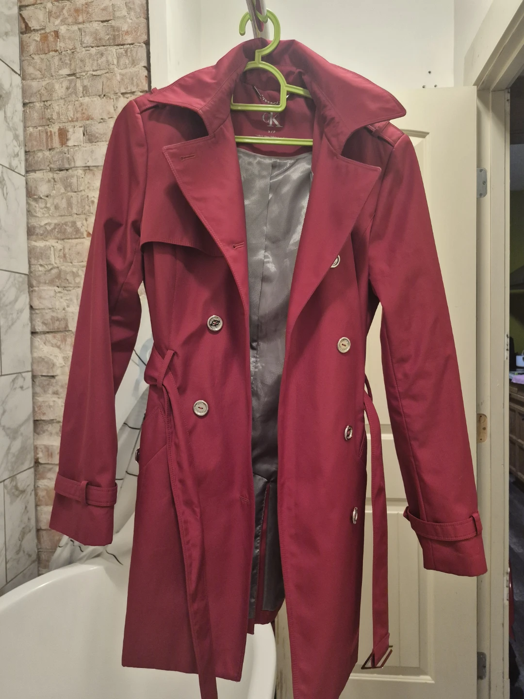 Calvin Klein Women's Red Trench Coat
