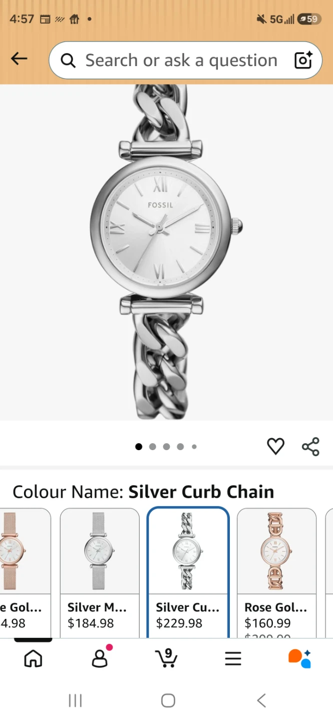 Fossil Silver Curb Chain Watch - photo 4