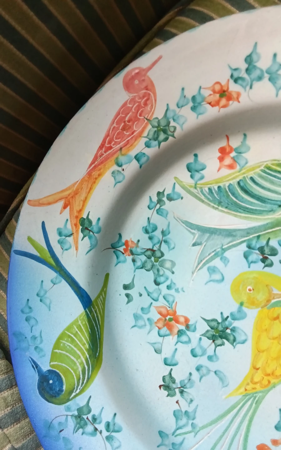 Huge 17" Hand-Painted Italian Ceramic Charger Platter - photo 4