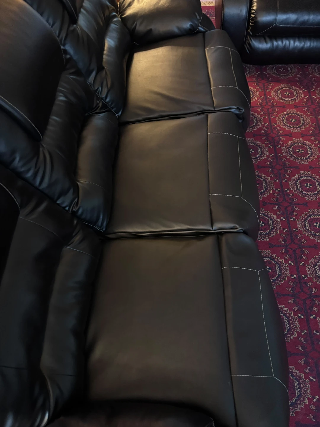 Pair of Black Faux Leather sofa - photo 2