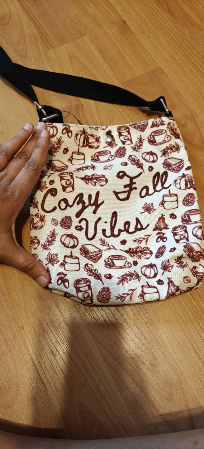 Cozy Fall Vibes Canvas Crossbody Bag - photo 3