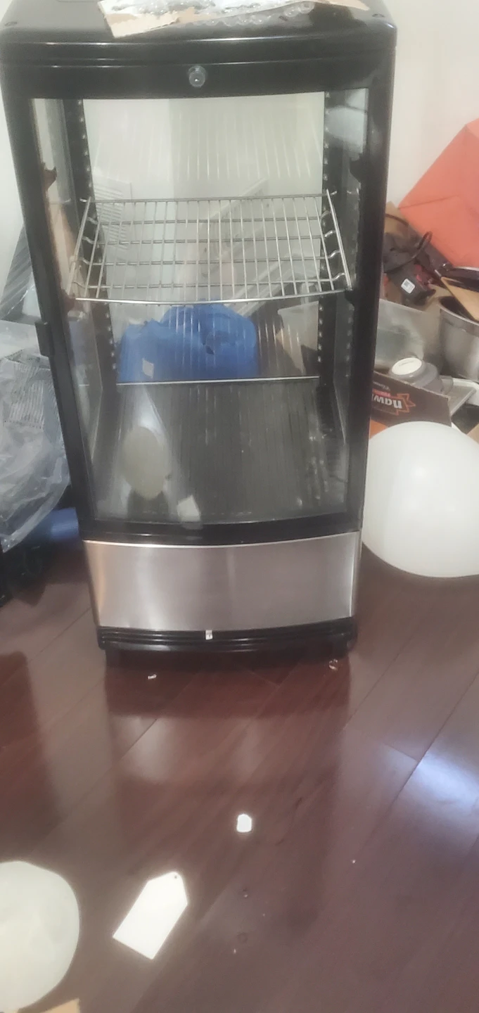 Black and Stainless Steel Display Fridge